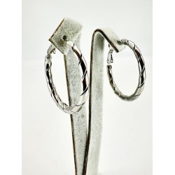 Gümüş Çizgili Halka Küpe